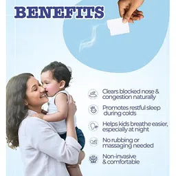 TOTS & BUBBLES Natural Vapour Patches for Kids (5 pcs) 8 Hrs Cold, Runny Nose & Congestion Relief With Eucalyptus & Peppermint Oils image 2