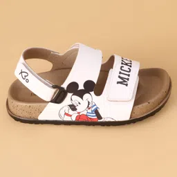 Babyoye Disney Sandals with Velcro Closure & Mickey Mouse Print - White image 4