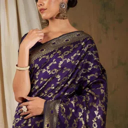 DEVATITHI Wine Banarasi Silk Saree image 2