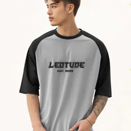 Leotude Typography Printed Raglan Sleeves Oversized T-shirt-picture-31