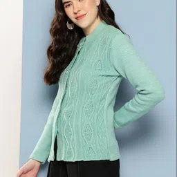 The Roadster Lifestyle Co Self-Design Woolen Cardigan Sweater image 4