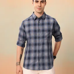 Mast & Harbour Men Tartan Checked Pure Cotton Casual Shirt image 4