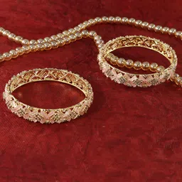 LAVAZZA 2Pc AD & CZ Studded Bangles image 2