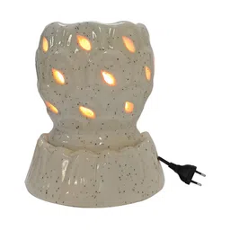 PEEPALCOMM 2Pcs White Electric Leaf Round Diffuser With Mogra Aroma Oil - 10ml image 3