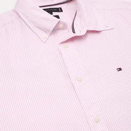 Tommy Hilfiger Men Button-Down Collar Vertical Striped Cotton Casual Shirt image 4