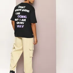 Kook N Keech Men Typography Printed Drop-Shoulder Sleeves Oversized Pure Cotton T-shirt-picture-27