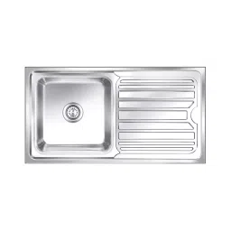 Nirali BG Kitchen Sink Silent Square Series Small 950x510 mm (37½x20 inch) Glossy Finish Stainless Steel, Olympia-picture-19