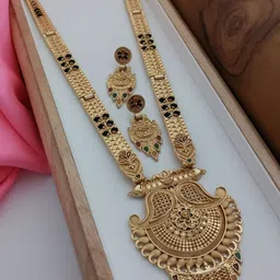 OM KRISHIV COLLECTION Gold-Plated Stone Studded Jewellery Set-picture-37