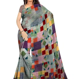 SHIVAM FABRICS Poly Georgette Saree image 1