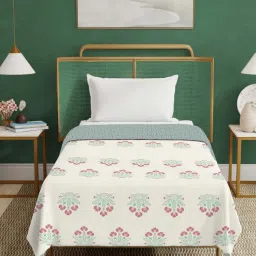 Urban Space Cotton Malmal Bed Ac Dohar Blanket, Reversible, Malhaar Blue-picture-14