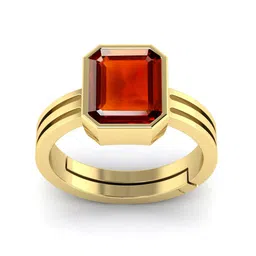 apsstone 7.25 Ratti 6.00 Carat Natural Gomed Hessonite Stone Astrological Gold Plated Ring Adjustable for Men and Women {Lab - Tested} image 1