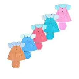 SK NAREN Girls Kids Baby Printed Pure Cotton Top & Shorts-image-27