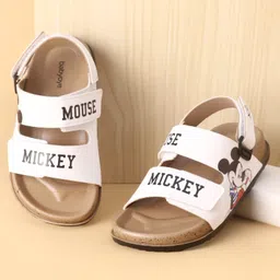 Babyoye Disney Sandals with Velcro Closure & Mickey Mouse Print - White-picture-25