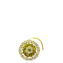 SHREEVARAM Gold-Plated Cubic Zirconia Stud Nosepin image 2