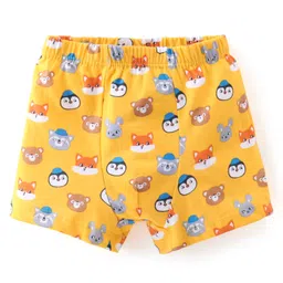 Babyhug 100% Cotton Trunk With Striped & Animals Print Pack Of 3 - Yellow White & Blue image 2