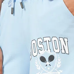 Coolsters by Pantaloons Boston Text Printed Cotton Shorts - Light Blue image 3