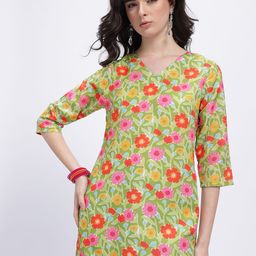 Anouk Rustic Floral Printed V-Neck Straight Kurti-picture-17