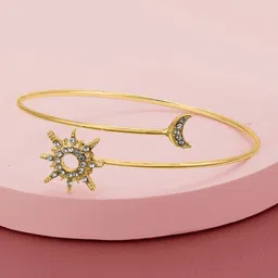 Carlton London Rose Gold Plated CZ Moon and Star Adjustable Arm Let-picture-26