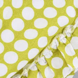 Babyhug Sleeveless Printed Rayon Top With Elasticated Hemline And Frill Detailing-Lime Green image 3