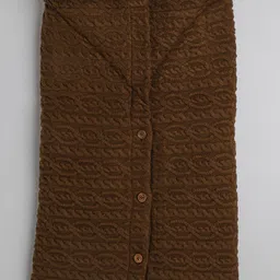 Yellow Apple Cabble Button Blanket Sleeping Bag - Brown image 3