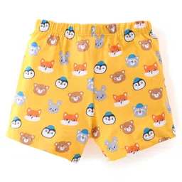 Babyhug 100% Cotton Trunk With Striped & Animals Print Pack Of 3 - Yellow White & Blue image 3