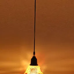 1ST TIME Gold-Toned & Red Textured Bell Shaped Hanging Ceiling Lamp-picture-51