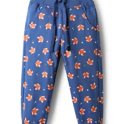 Babyhug Terry Knit Full Sleeves Hooded Sweatjacket & Joggers With with Fox Print & Applique - Rust Orange & Navy Blue image 4