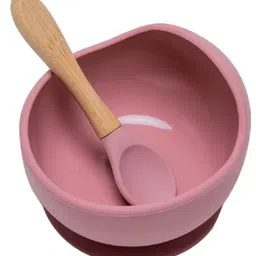 Ortis Silicone Small Suction Bowl Set with Spoon 2 Pc Feeding Set - Pink image 4