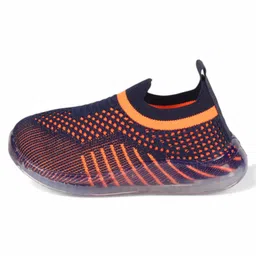 Lil Lollipop Mesh Detailed & Colour Blocked LED Shoes - Navy Blue image 5