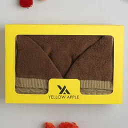 Yellow Apple Cabble Button Blanket Sleeping Bag - Brown image 5