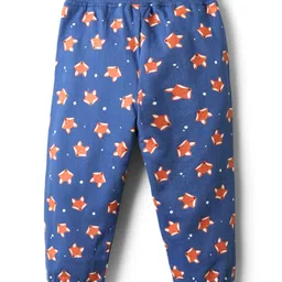 Babyhug Terry Knit Full Sleeves Hooded Sweatjacket & Joggers With with Fox Print & Applique - Rust Orange & Navy Blue image 5