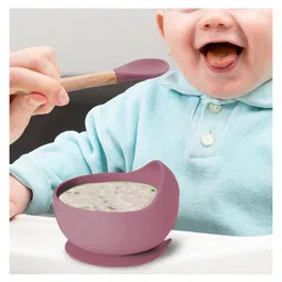 Ortis Silicone Small Suction Bowl Set with Spoon 2 Pc Feeding Set - Pink image 5