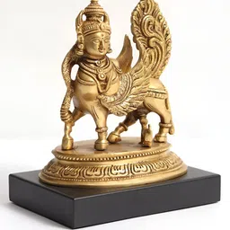 Exotic India Gold-Toned Kamadhenu Brass Religious Idol Showpiece-image-70
