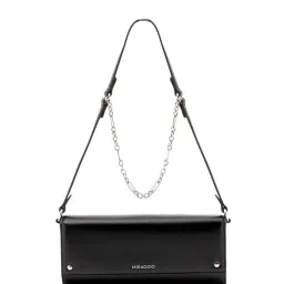 MIRAGGIO Black Davina Solid Shoulder Bag (M)-image-93