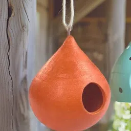 zenrise ZENRISE® Clay Bird House for breeding, Egg Laying pet and Free Birds (Terracotta, Brown, 14 cm) - 1 Piece image 1