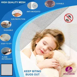 DIVAYANSHI Window Mosquito Net | Window/Door Fibre Glass Insect Net with Strong Self Adhesive Hook & Loop Tape [ White -170 * 190cm ] image 5