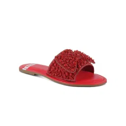 Rag & Co Big Bow Beaded Flats Red image 1