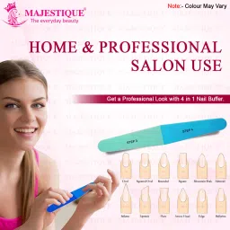 Majestique 4-Way Nail File & Buffer for All Nails - Buffer Block, Nail Shiner - Color May Vary image 5