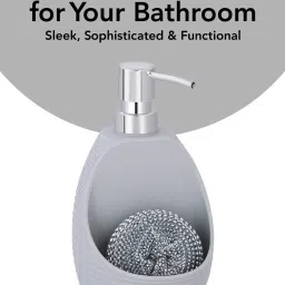 OBSESSIONS Pvc Solid Soap Dispenser-Light Grey image 3