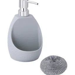 OBSESSIONS Pvc Solid Soap Dispenser-Light Grey image 4
