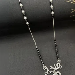 Laksh Enterprise Artificial Stones Studded and Beaded Mangalsutra-image-9