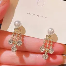 AKISON JEWELS Women White Gold Plated Circular Drop Earrings-picture-29