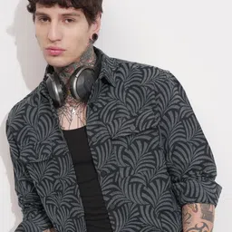 HIGHLANDER Floral Printed Spread Collar Long Sleeves Relaxed Fit Casual Shirt-picture-38