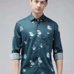 ColorPlus Floral Printed Pure Cotton Casual Shirt-image-41