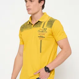 KASMA Typography Printed Polo Collar Regular Fit T-shirt image 3