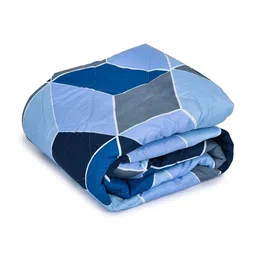 Myntra Elegant Homes Blue & Grey Floral Microfiber Heavy Winter 210 GSM Double Bed Comforter image 2