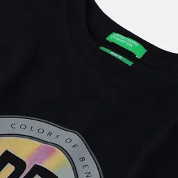 United Colors of Benetton Boys Typography Printed Round Neck Pure Cotton T-shirt image 3