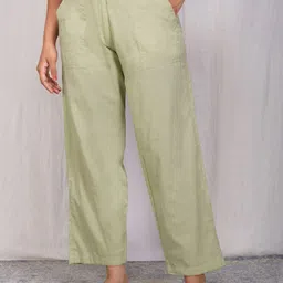 zuri Women Relaxed Straight Fit Cotton Trousers-picture-29
