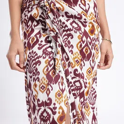 fusion by glitchez Women Ethnic Printed Shell Detailed Midi Wrap Skirt image 3