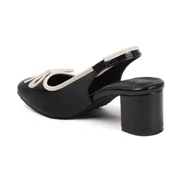 Retro Walk Block Pumps with Bows image 2